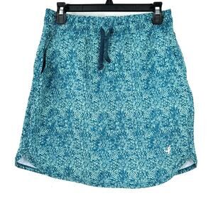 Earth Yoga Size Medium Mini Skort Blue Patterned Skirt Shorts Drawstring Komen